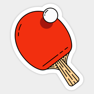 Ping Pong Paddle - Red Version - Not Text Pingpong Table Tennis Whiff Whaff Sticker